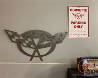 Steel CORVETTE 50 Year Anniversary Wall Hanger