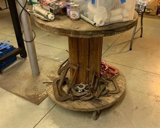 Wood Spool Table - C Clamps