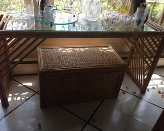 Rattan and wicker pieces