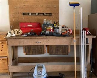 Tools Pegboard and Workbench