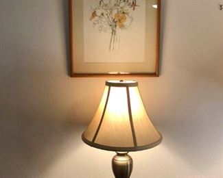 Wildflower Art and Small Lamp