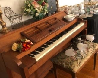 Spinet piano & bench  $250