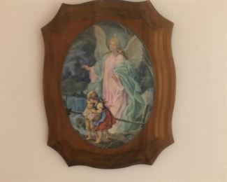 Famous print of angel watching over two children $15