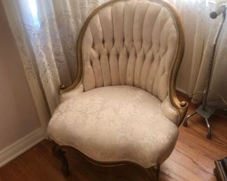 French armless channel back Bedroom Chair $75