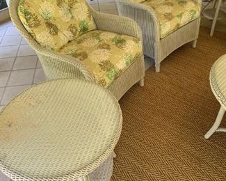 Loyd Loom Wicker chairs - wicker tables have glass tops