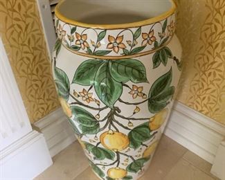 Large fruit motif Italian vase