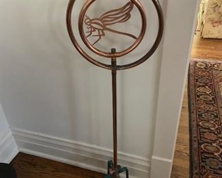 Solid copper dragon fly rotating sprinkler