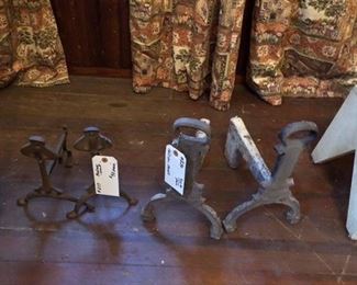 2 sets of andirons