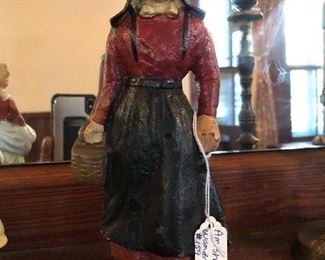 Owner’s husband was from a Pennsylvania Amish family. He died in 1965.  Very old cast iron Amish woman. 