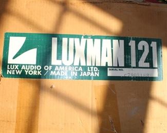 LUXMAN ULTIMATE STEREO COMPONENT TURNTABLE--PD 121 This item is going to be a silent auction. Please contact us for details. 530-693-0386