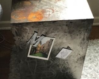 Ohio Artist made steel cube end table $285