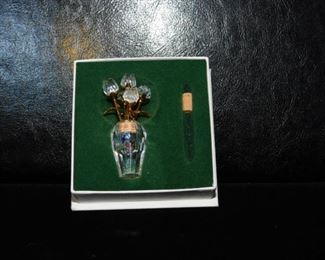Swarovski crystal vase and flowers 