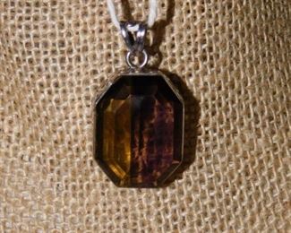 Amber and sterling necklace