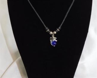 Silver necklace with stone