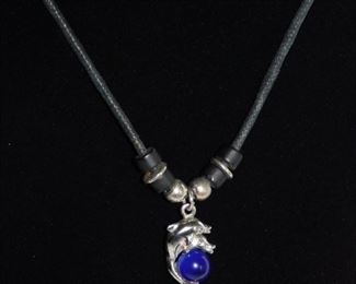 Silver necklace with stone