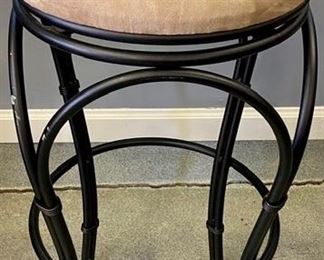 Lot 960.  $90.00  for the pair 2 wrought Iron Bar Stools with microfiber Seat. Great condition.  