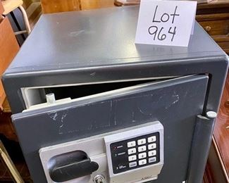 Lot 964.  Buy it Now $75.00    Sentry Safe Model A3807 with Digital Pad and Key.  16"W x1 7" D x 18" T.