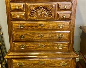 Lot 984  Buy it Now $325.00 6 Drawer Chest on Chest Americana Style Dresser  62" T x 44" W x 20" D