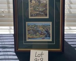 Lot 969 Buy it Now $45.00  Will Moses Triple Prints in Frame	13.5"W x 24"T