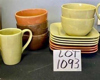 Lot 1093.Buy it Now $45.00  Target Home set of 16 luncheon set.  mugs, plates & bowls in 4 colors