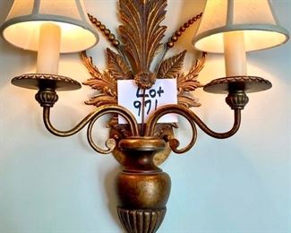 Lot 971  $795.00 for Pair   Pair of Capitol Lighting Two-Arm Wall Sconces that match the preceding Fine Art Lamps Chandelier.  