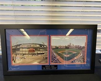 Lot 979.  Buy it Now $30.00  Wrigley Field "The Friendly Confines" Double Photo Presentation framed 26"x14"  