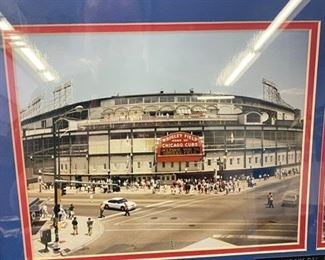 Lot 979.  Buy it Now $30.00  Wrigley Field "The Friendly Confines" Double Photo Presentation framed 26"x14"  