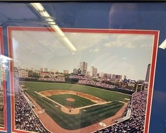 Lot 979. $30.00 Wrigley Field "The Friendly Confines" Double Photo Presentation framed 26"x14"  