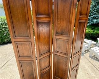 Lot 1004  Buy it Now $225.00	Solid Room Divider in Cherry with 2 Different Sides for Different looks 	72" T x 49" W