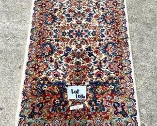 Lot 1016 Buy it Now $125.00  Sweet Karastan wool rug. Coordinating colors to previousl	50"x 26"