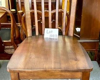 Lot 1028  Buy it Now $50.00  Wooden Desk or Side Chair, great shape  17.5'' W x 17.5" D x 40" T at Back