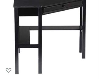  Lot 1040. Buy it Now $95.00  Brand New in Box Southern Enterprises Corner Computer Desk, Writing Desk with Sliding Keyboard Drawer, Black finish. 30" H x 30" Desk W Total 48" W x 32.25" D    ($142.65 at Amazon with Free Shipping)