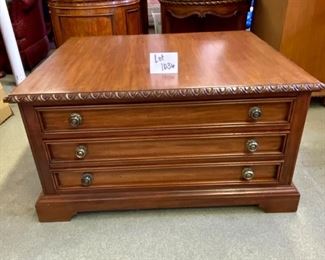 Lot 1036.  Buy it Now $350.00 Hickory White Rectangle Cocktail/Coffee Table with 2 Drawers Excellent Condition, Matches Lot 1033.  41" W x 35" D x 22" H. 