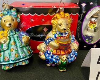 Lot 1057.  Buy it Now $80.00  Set of 4 Christopher Radko Ornaments. Lot includes Muffilocks and the 3 Bears, Picking Posies Muffy, Princess Muffy and the Polliwog, and Petite Snowbell. 
