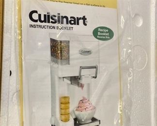 Lot 1082. Buy it Now  $50.00. New  Cuisinart Mix It in Soft Serve Ice Cream Maker NIB, box has minor shelf wear. ($99 on line)