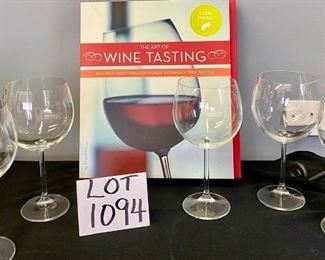 Lot 1094. Buy it Now $30.00  Set of Five 8" Wine stems and neat book, "The Art of Wine Tasting"