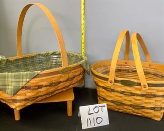 Lot 1110. Buy it Now $60.00. Longaberger Traditions Collection. Community Basket 1996, Hospitality Basket 1998 both baskets with liners.  16"x13"x7"-- Hospitality, 14:x18"5" -- Community. STAND NOT INCLUDED. 