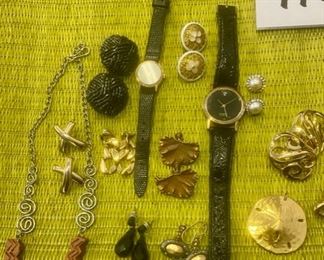 Lot 1135.  18 pcs. Costume Jewelry.  Attn:  Dealers!  What a terrific set of Costume Jewelry - my fave is the cameo necklace and earrings...so very nice.  I believe the watches need batteries. Asking $70
