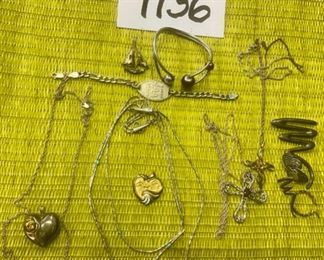 Lot 1136.  Sterling Silver (3 earrings are singletons), could use some polishing.  Asking $50