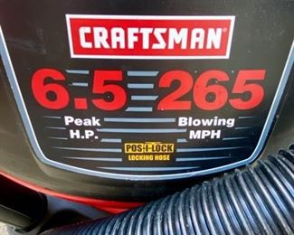 Lot 1243. Craftsman 6/5 HP 16 gal Shop Vac. 265 blowing MPH.Lot 1243. Craftsman 6/5 HP 16 gal Shop Vac. 265 blowing MPH.  $50. Great Shape!