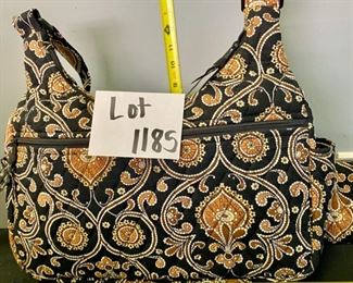 !Lot 1185. Large Vera Bradley tote & a snap top clutch/wallet Brown Paisley. Like new!  $50