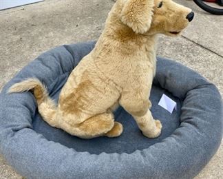 Lot 1255. He's a very good boyeeee! Stuffed Well Crafted Golden Retriever Dog by Melissa & Doug. 32" Tall. $25.  Dog only