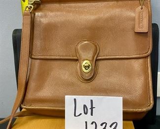 Lot 1233.  Vintage Coach Brown Leather Station/Messenger Bag, The Sak crossbody tote.  GREAT SHAPE!  $60