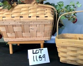 Lot 1159. Longaberger w/ Floral (needs cleaning), basket w/divider. $68.00