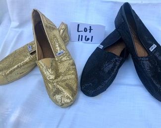 Lot 1161.  
2 pairs of glittery toms  size 10 women's  $40
