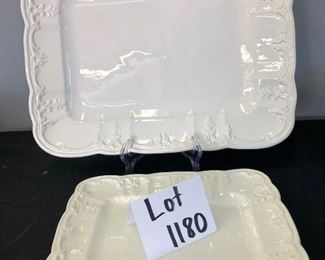 Lot 1180.  2 Crate and Barrel Platters. Smaller one has some crackling, but still sweet.  $25