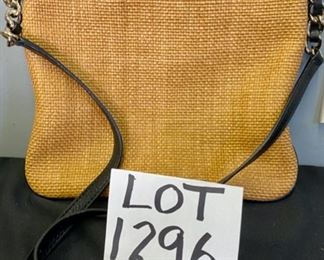 Lot 1296.$45.00 Behold, the perfect summer purse! Kate Spade weaved fiber bag.  