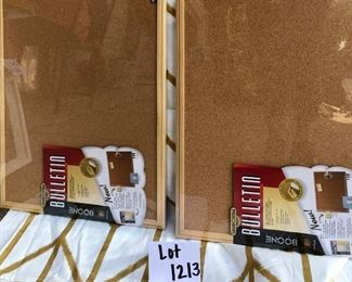 Lot 1213. Set of 2 cork boards, new in original wrapping.  22.5 x 16.8". $20 for the pair