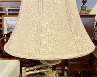 Lot 1250. Swingarm floor lamp. Gold-tone. 62" tall	62" Tall. $48