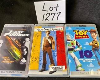 Lot 1277. Buy it Now $15.00 Lot of 3 PSP Movies UMD Video:  Fast and the Furious, Napoleon Dynamite and Toy Story